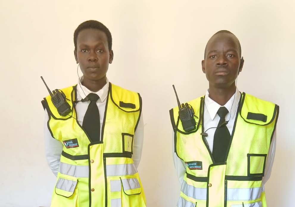 Security professional in high visibility vest